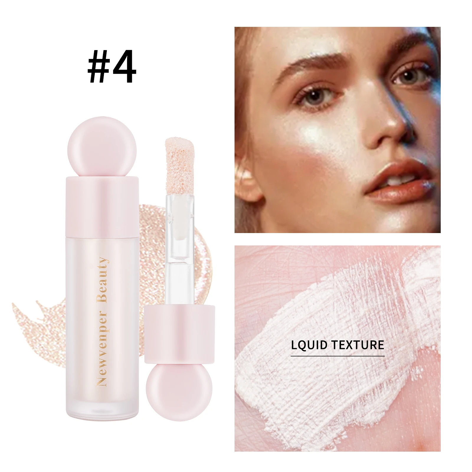Liquid Highlighter + Liquid Blush + Liquid Contour for Face & Body, High Glossy Finish, Natural Glow Liquid Luminizer Makeup - Image 3