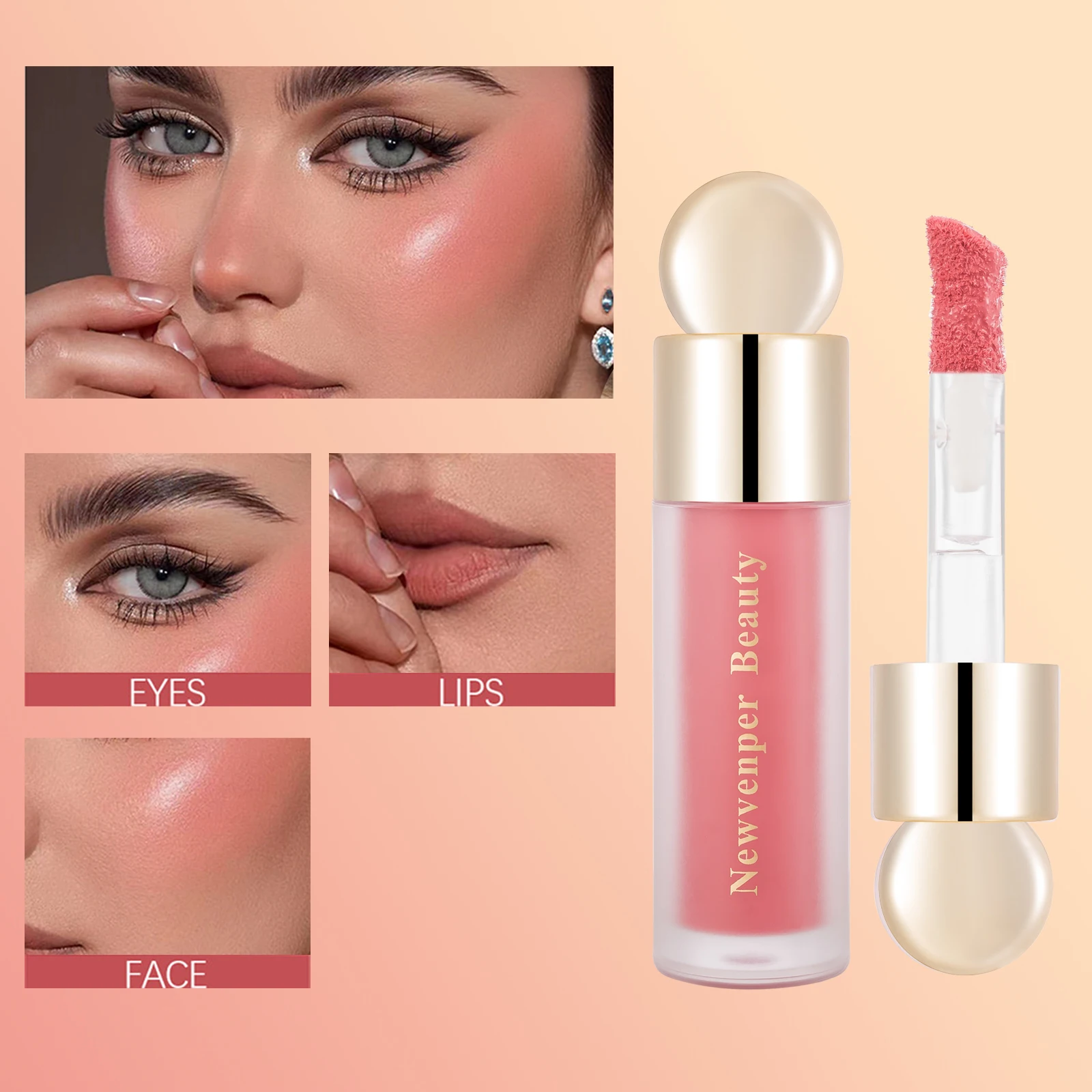 Liquid Highlighter + Liquid Blush + Liquid Contour for Face & Body, High Glossy Finish, Natural Glow Liquid Luminizer Makeup - Image 6