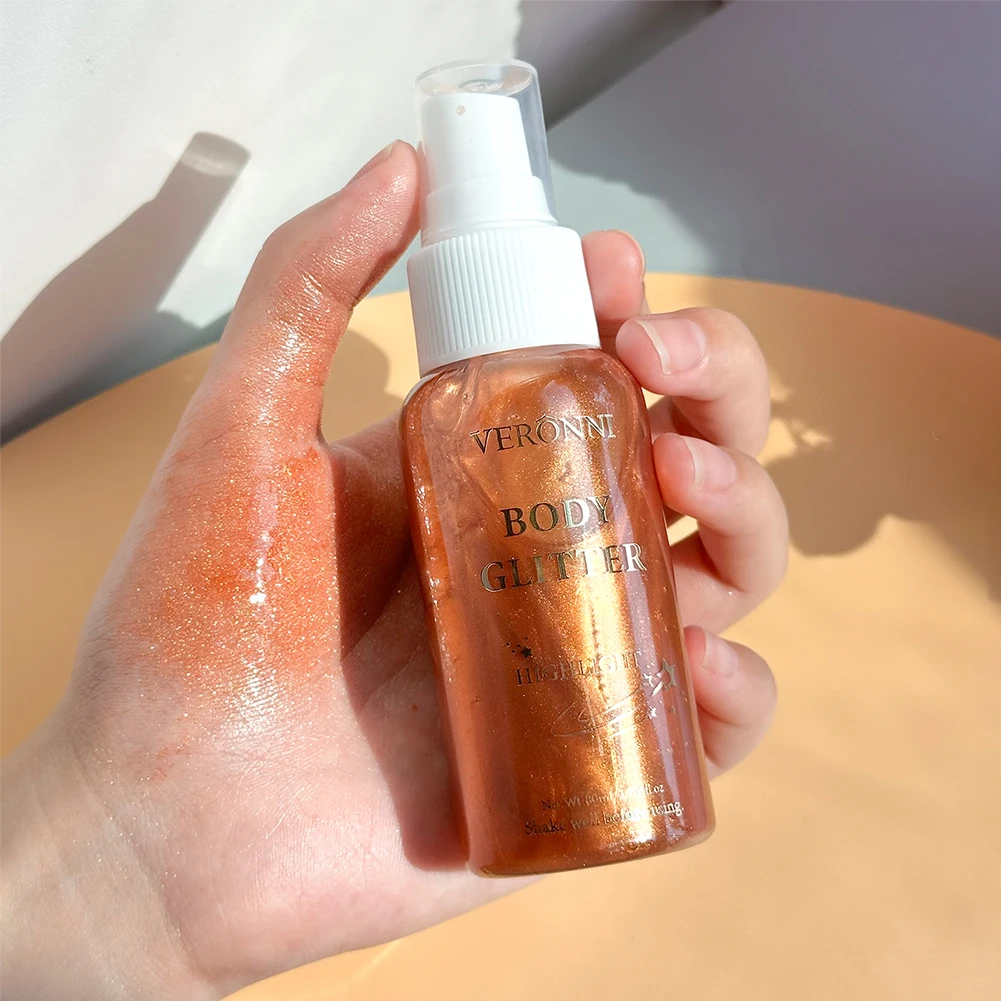 Liquid Shimmer Body Highlighter Oil Makeup,Glitter Spray Oil Lotion,Full Body & Face Glow-Up Liquid Lotion for All Skin Type - Image 2