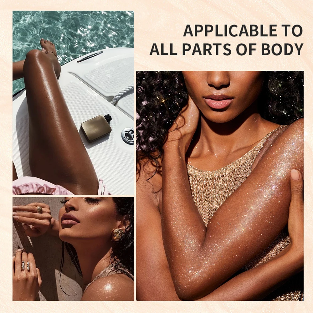 Liquid Shimmer Body Highlighter Oil Makeup,Glitter Spray Oil Lotion,Full Body & Face Glow-Up Liquid Lotion for All Skin Type - Image 5