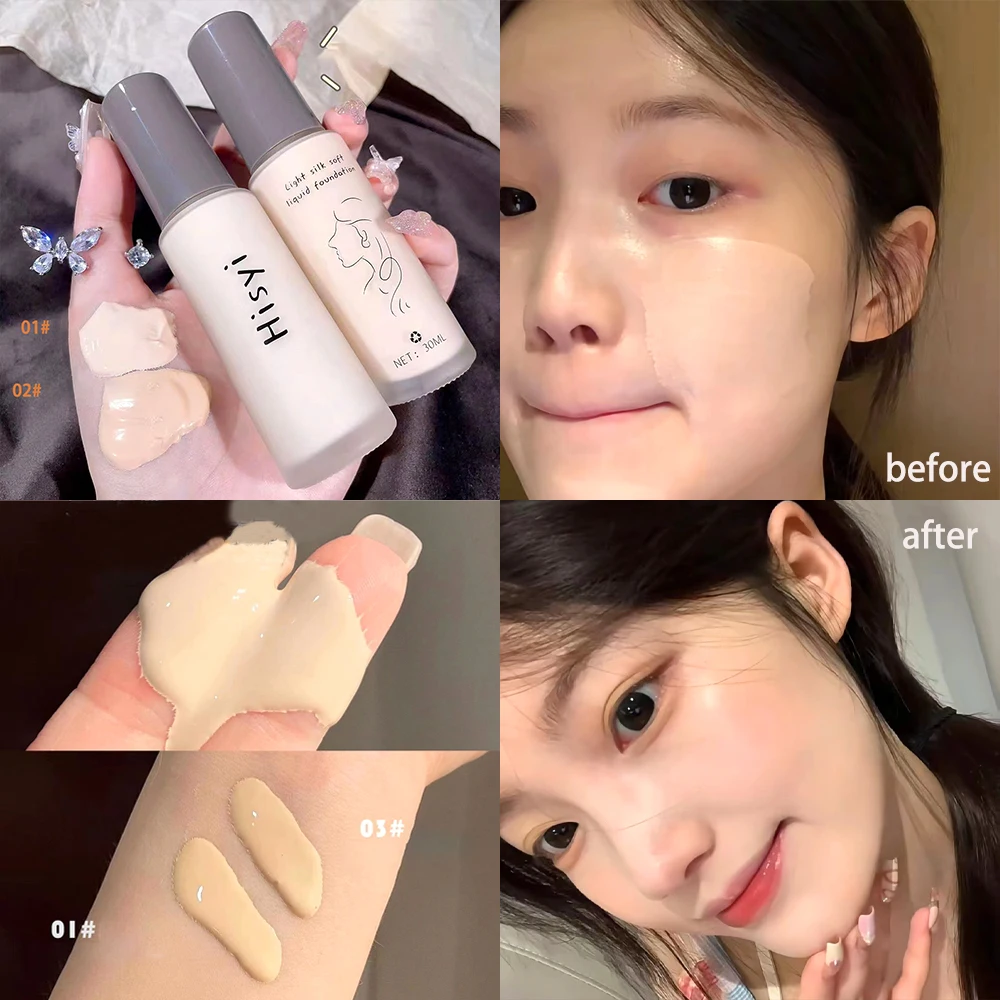 Liquid foundation naturally brightens makeup, it's not easy to get stuck. Powder isolation bb cream, plain face cream, concealer