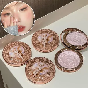 Little Angel Pearl Glow Highlighter Palette 4 Shades Fine Shimmer Face Illuminator Powder Waterproof Long Wear Makeup Gift