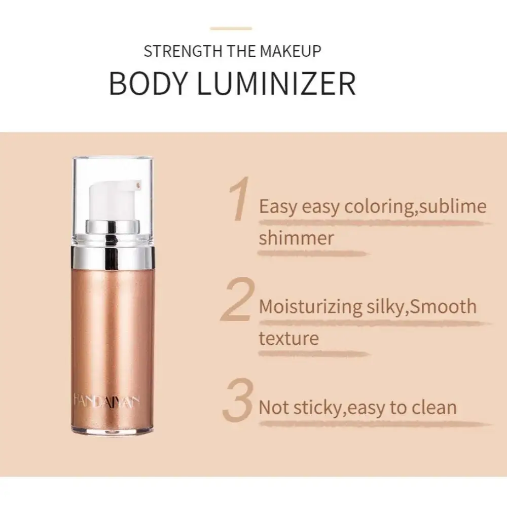 Long Lasting Liquid Highlighter Makeup Cream For Face Body Shimmer Glow Smooth Shine Cosmetics Foundation Enhancer - Image 3