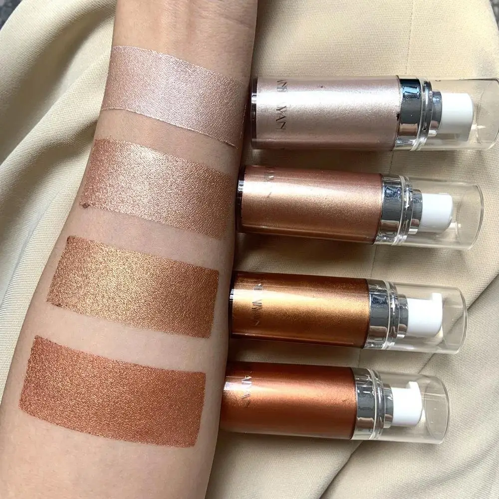 Long Lasting Liquid Highlighter Makeup Cream For Face Body Shimmer Glow Smooth Shine Cosmetics Foundation Enhancer - Image 5
