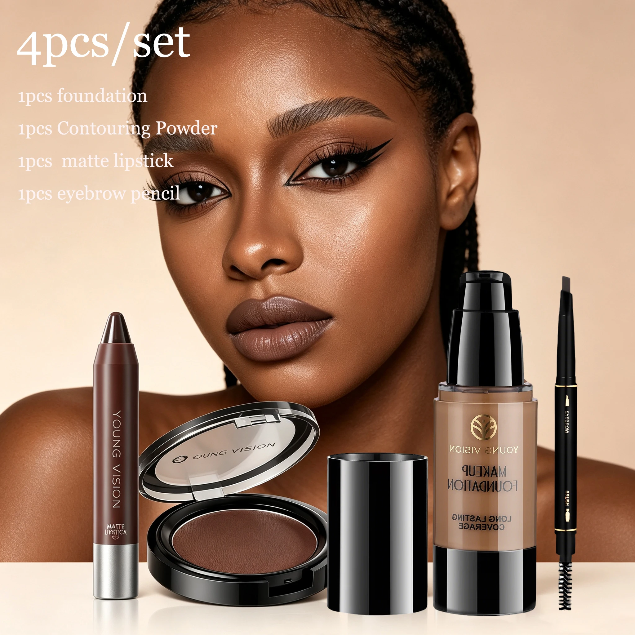 Long-Lasting Waterproof Liquid Foundation with Oil Control & Moisturizing, High Coverage Sweat-Resistant Concealer for Women, - Image 2