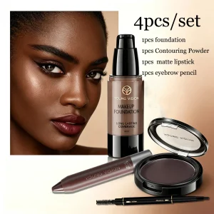 Long-Lasting Waterproof Liquid Foundation with Oil Control & Moisturizing, High Coverage Sweat-Resistant Concealer for Women,