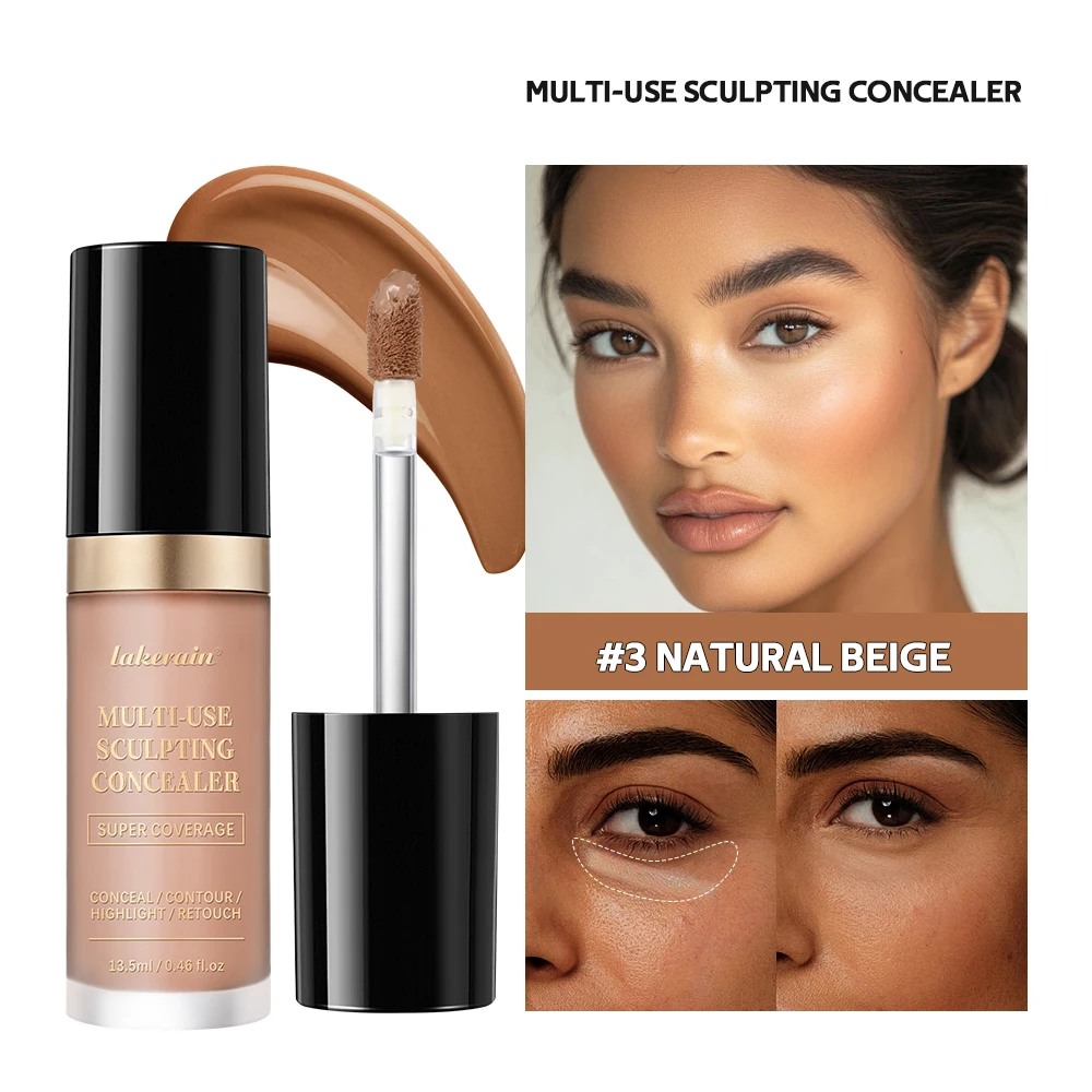 Long-lasting Coverage Concealer Matte Foundation Multi-Use Cream Oil Free Highlight and Retouch Face Makeup Products for Women - Image 3