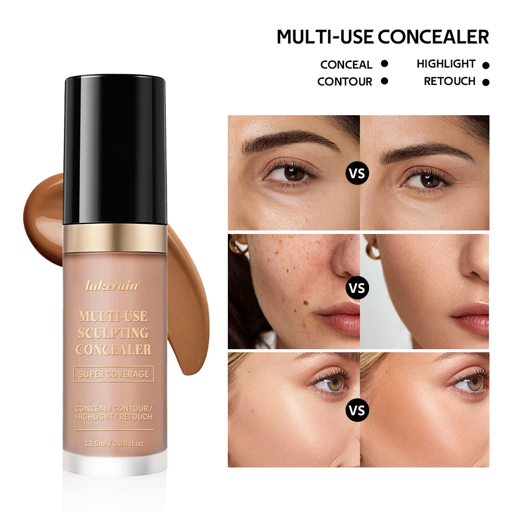 Long-lasting Coverage Concealer Matte Foundation Multi-Use Cream Oil Free Highlight and Retouch Face Makeup Products for Women - Image 4