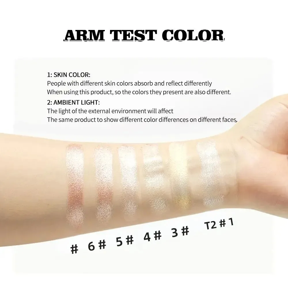 Long-lasting Waterproof Fine Shimmer Highlighter, Natural Glossy Effect, Brighten the Contour and Modify the Face - Image 5