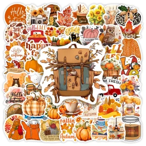 Lovely Autumn Fall Stickers Aesthetic DIY Gift Kids Toy Decal for Laptop Phone Scrapbook Luggage Decorative Bottles Waterproof