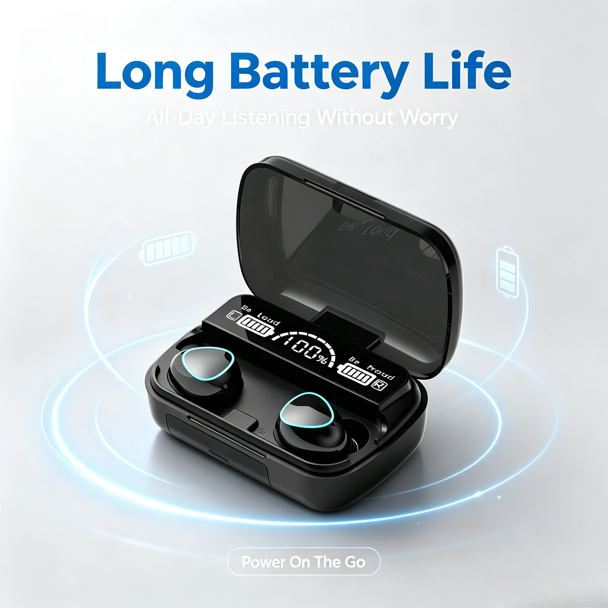 M10 In-Ear Bluetooth Sports Earbuds TWS Wireless Headset Featuring LED Display Charging Case 9D Surround Sound - Image 2