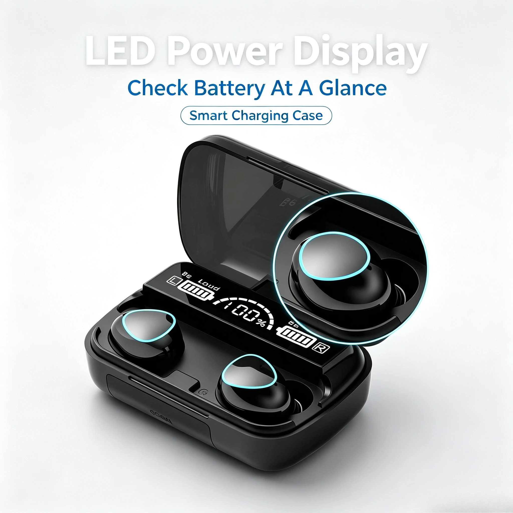 M10 In-Ear Bluetooth Sports Earbuds TWS Wireless Headset Featuring LED Display Charging Case 9D Surround Sound - Image 6