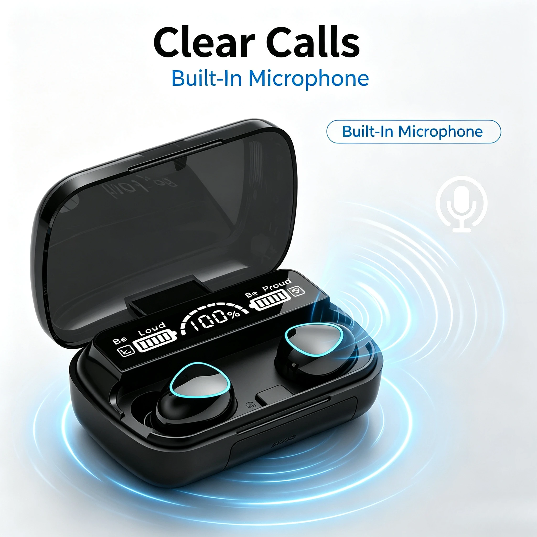 M10 In-Ear Bluetooth Sports Earbuds TWS Wireless Headset Featuring LED Display Charging Case 9D Surround Sound - Image 4