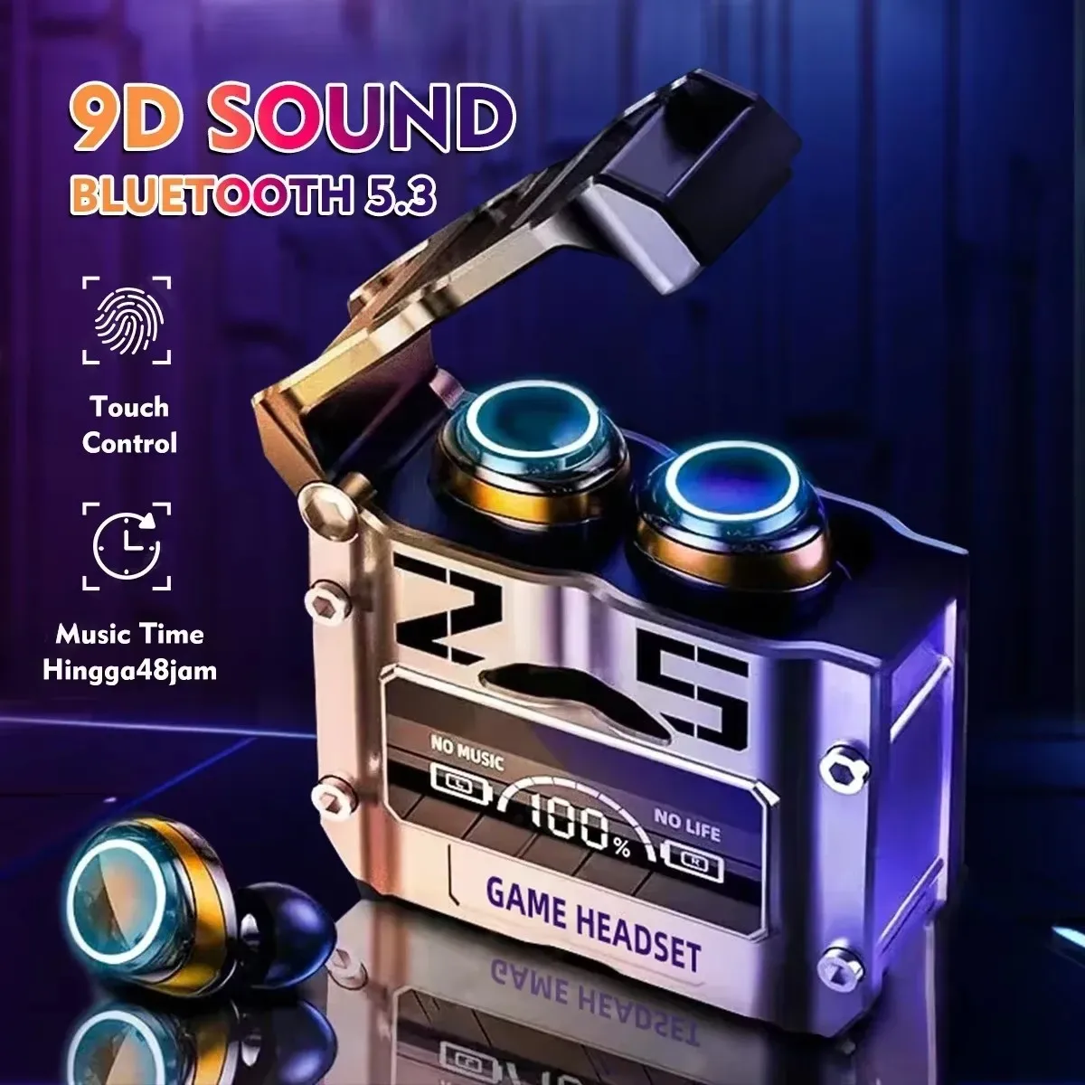 M25 TWS Wireless Headphones Bluetooth 5.3 Earbuds with LED Display Stereo, Touch Control & Noise Reduction Stereo Sound Headset