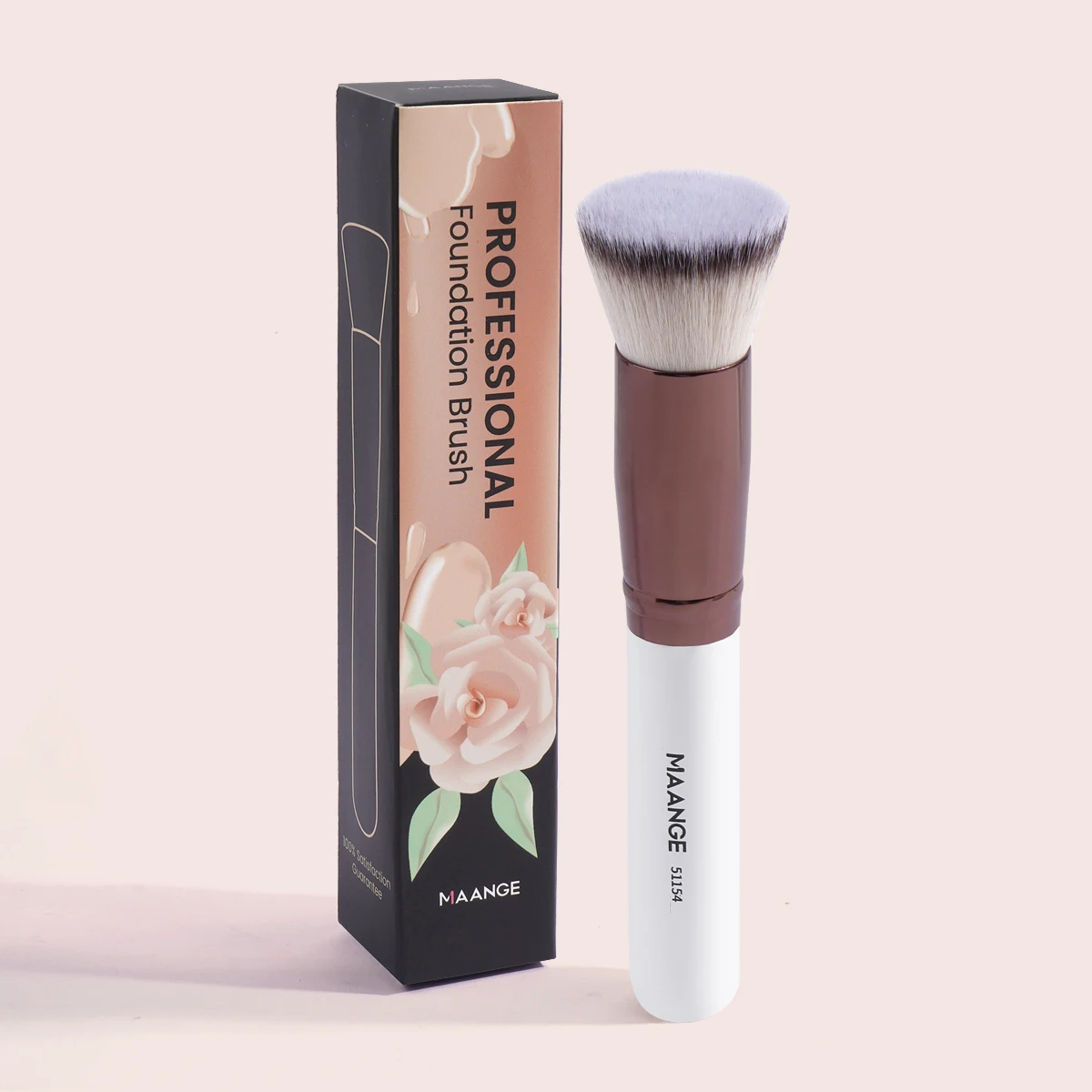 MAANGE 2PCS Foundation Makeup Brush Set Flat Angled Kabuki Powder Blush Brush For Liquid Soft Bristles Cosmetic Makeup Tools - Image 2
