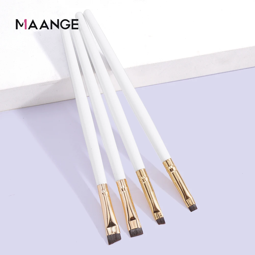 MAANGE 4 Pieces Eyebrow Contour Makeup Brush Eyeliner Brush Portable Small Angle Eyebrow Brush For Female Makeup Beauty Tool - Image 6