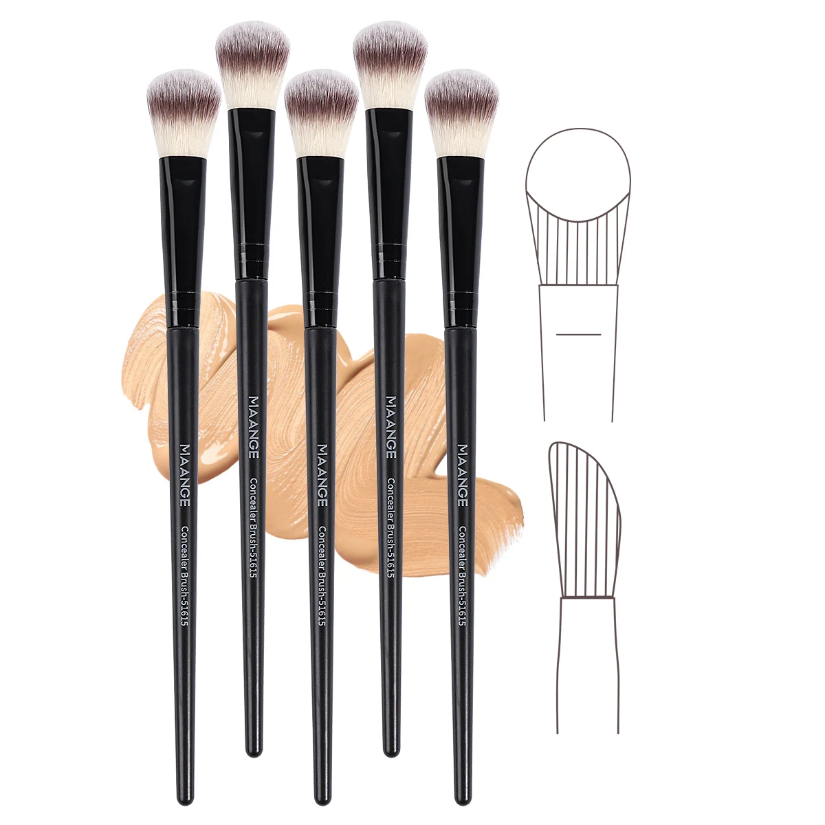MAANGE 5Pcs Flawless Facial Makeup Brushes Soft Bristle Make-up Details Brushes for Concealer Cosmetics Makeup Tool for Beauty - Image 2