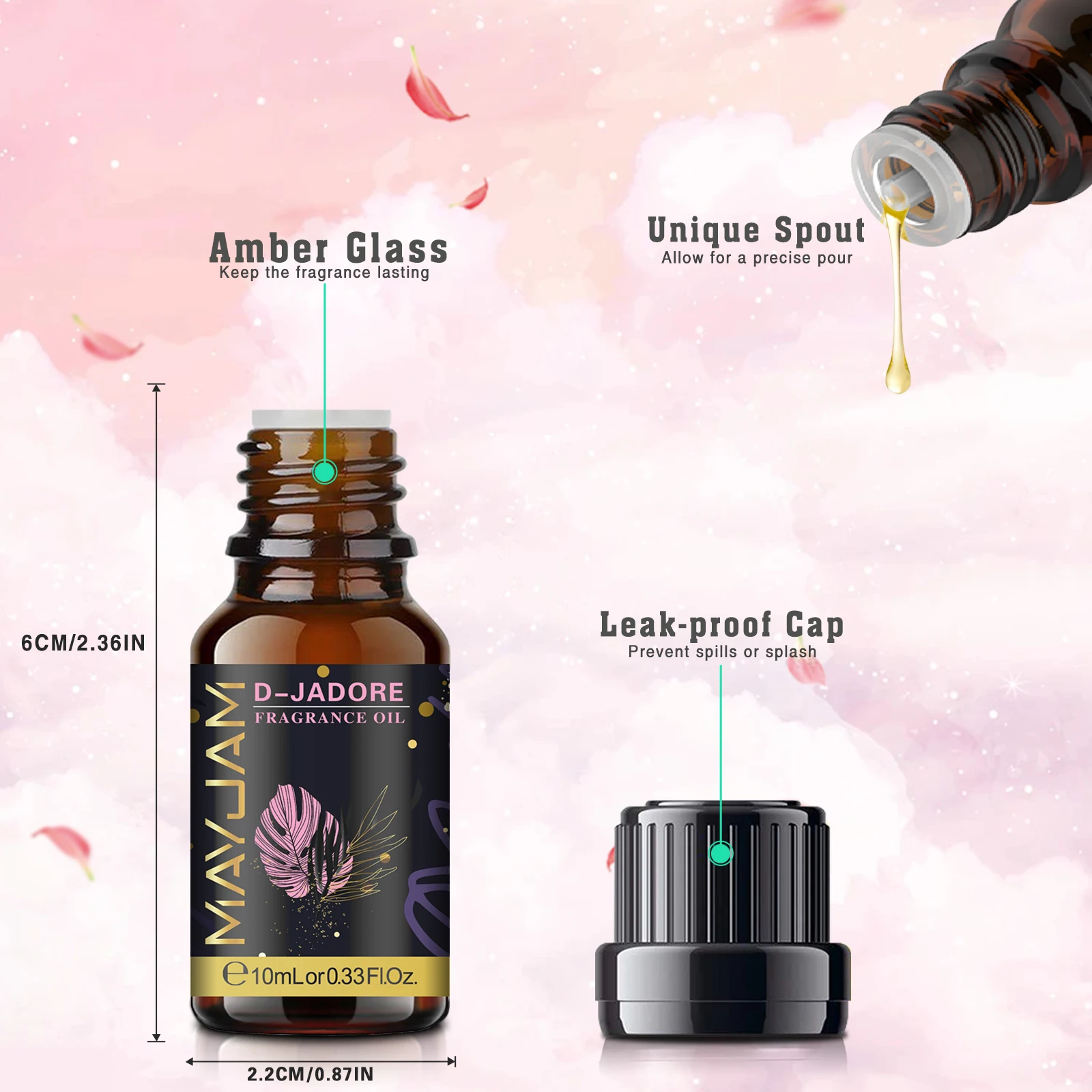 MAYJAM 10ml Aromatic Essential Oil Bubble Gum La Vie Est Belle D-Jadore White Musk Sea Breeze Baby Powder Long-lasting Scents - Image 4