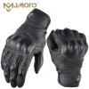 MJMOTO Men's Retro Leather Motorcycle Gloves Full Finger Non-Slip Protective Motorbike Cycling Gloves for Motocross Off-road MX