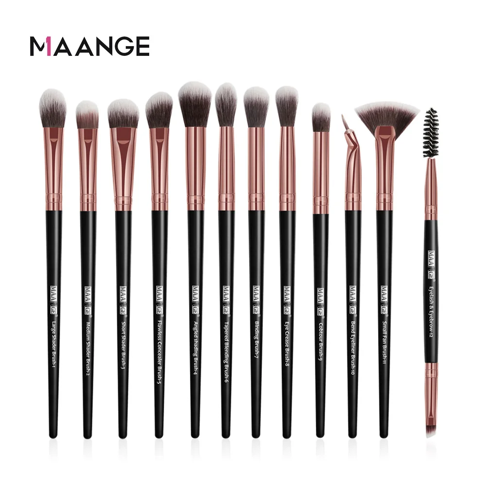 Maange 12pcs Eye Makeup Brush Sets Makeup Tools Eye Shadow Brush Concealer Brush Blending Brush Lip Brush For Makeup Beginner - Image 2