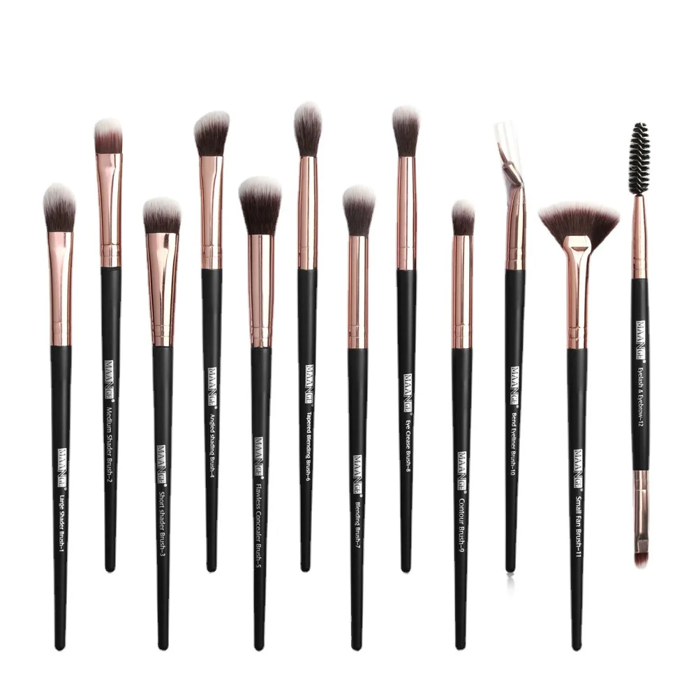 Maange 12pcs Eye Makeup Brush Sets Makeup Tools Eye Shadow Brush Concealer Brush Blending Brush Lip Brush For Makeup Beginner - Image 5