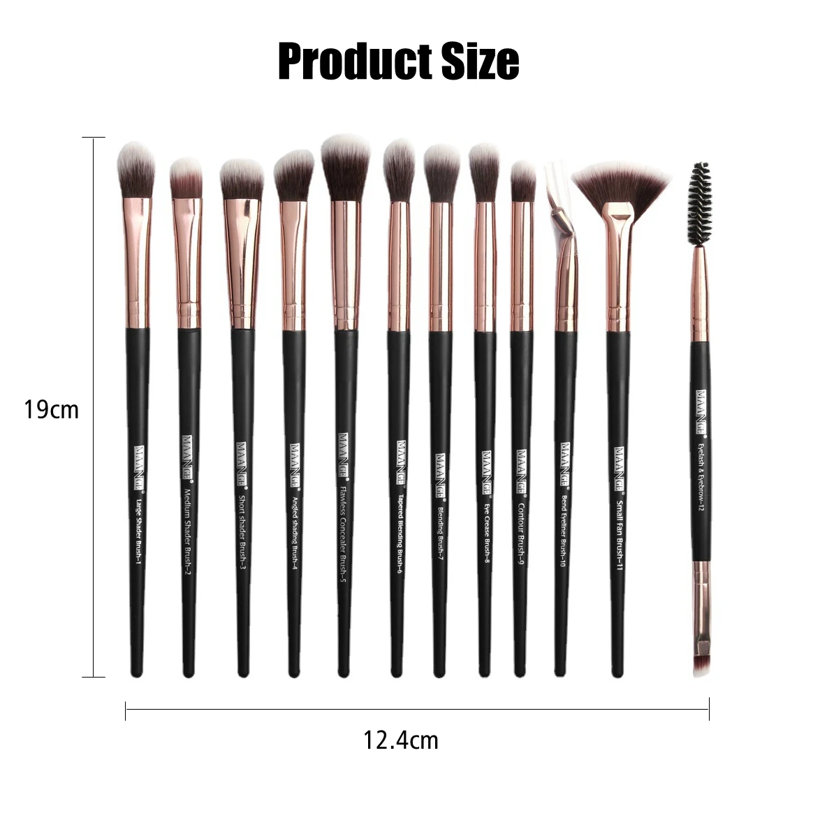 Maange 12pcs Eye Makeup Brush Sets Makeup Tools Eye Shadow Brush Concealer Brush Blending Brush Lip Brush For Makeup Beginner - Image 6