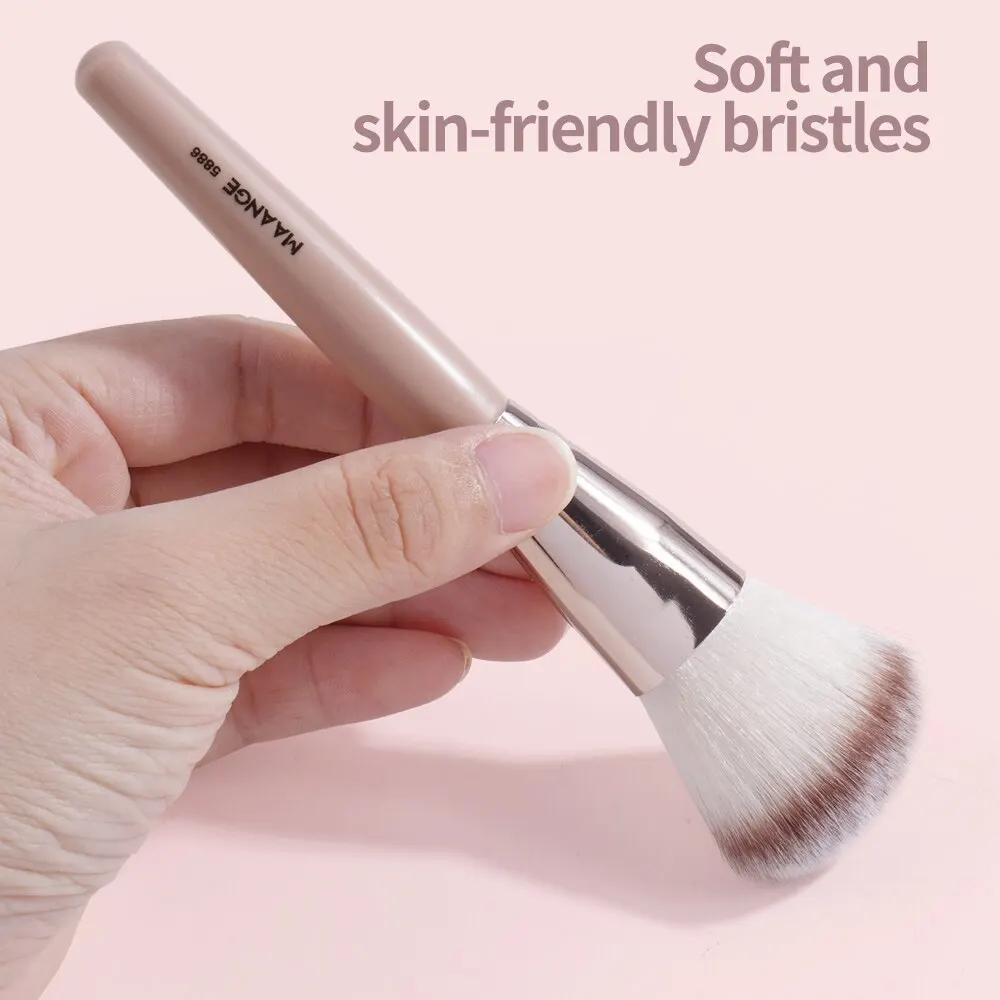Maange 9Pcs Foundation Makeup Brush Set Cosmetic Powder Highlighter Eyeshadow Blending Beauty Tools Dense Soft Bristle Brushes - Image 5