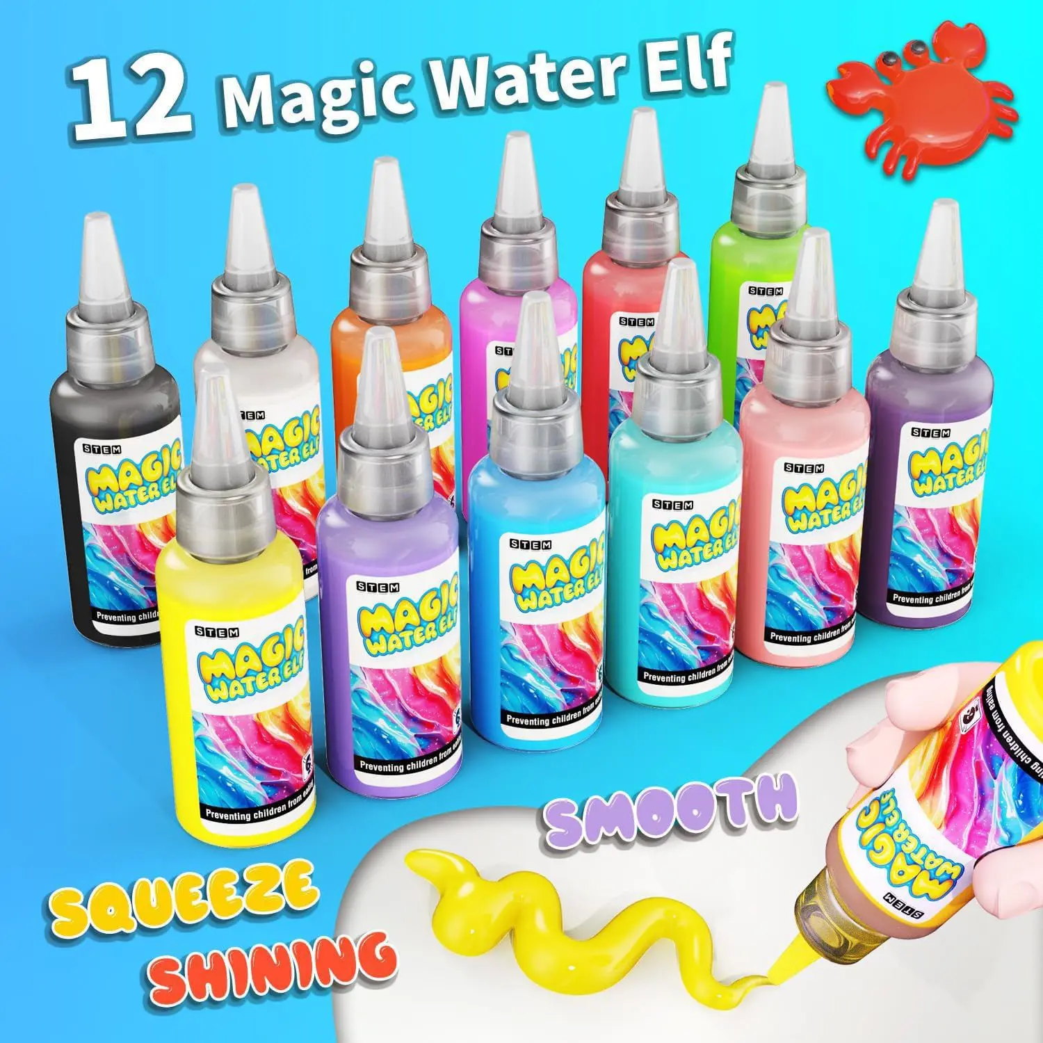 Magic Gel Water Beads Toy: 12-Pack DIY Fairy Garden Kit with Molds, STEM Sensory Squishy Toys, Creative Birthday Gift for Kids - Image 4