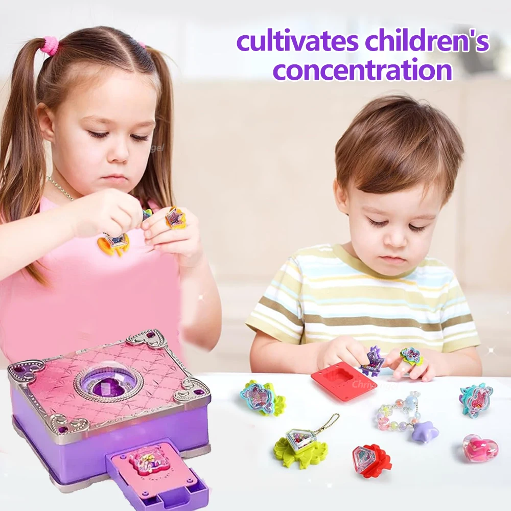 Magic Jewelry Making Kit 3D Magic DIY Jewel Rings Keychain Creative Handmade Craft Box Set for Girls Xmas Birthday Gifts - Image 4