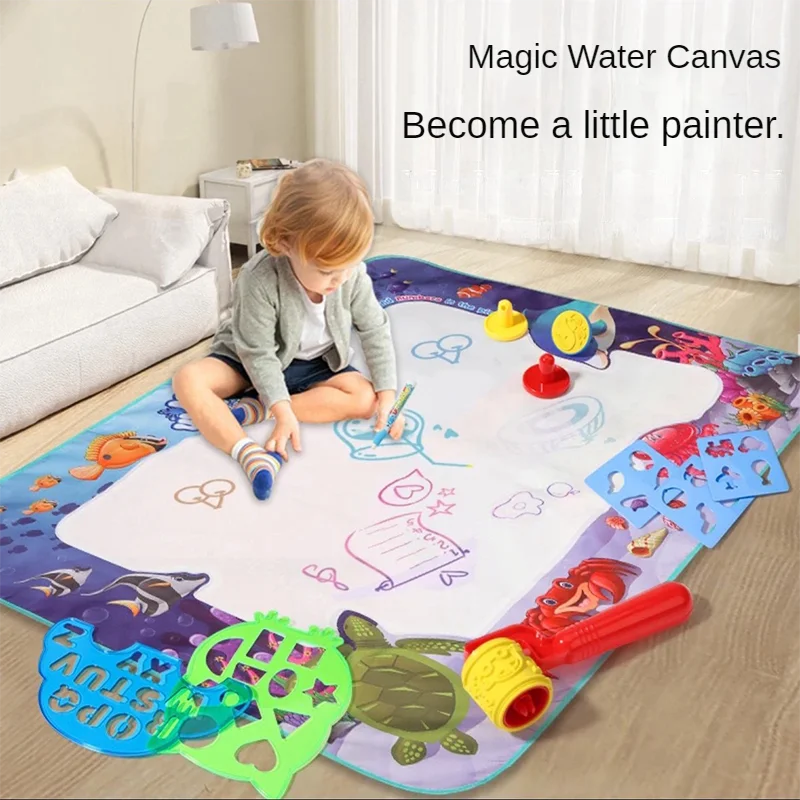 Magic Water Drawing Mat Coloring Doodle with Reusable Magic Pens Montessori Painting Board Educational Toys Kids Gifts
