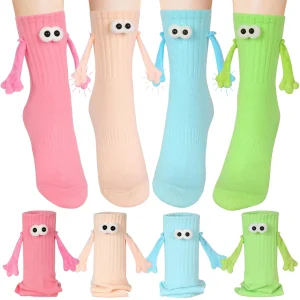 Magnetic Holding Hands Socks Novelty Funny Women Men Couple Socks Valentine's Gifts For Couples Anniversary Best Friends Teens