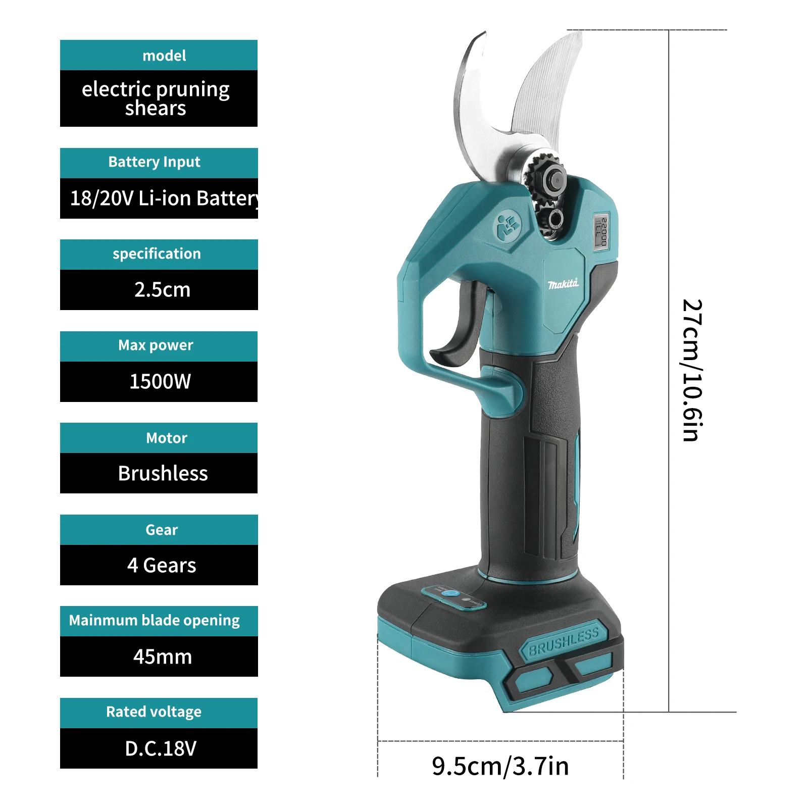 Makita 1500W Cordless Brushless Electric Pruning Shear Tree Bonsai Pruner Branches Cutter Power Tool For Makita 18V Battery - Image 6