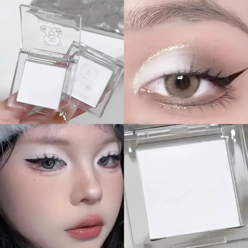 Matte Highlighter Powder Eyeshadow Palette White Long Lasting Natural 3D Brightening Eye Makeup Palette Brighten Face High Gloss - Image 3