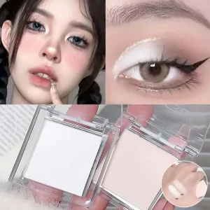 Matte Highlighter Powder Eyeshadow Palette White Long Lasting Natural 3D Brightening Eye Makeup Palette Brighten Face High Gloss
