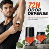 Men Eucalyptus Roll On Deodorant Aluminum-Free 72H Long Lasting Sport Odor Eliminator Natural Refreshing Underarm Sweat Control