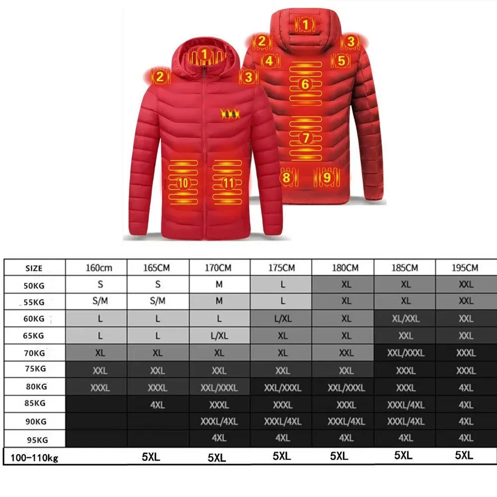 Men Heated Jacket USB Winter Outdoor Electric Heating Male Bobojaco Warm Sprots Thermal Coat Clothing Heatable Men's Parka - Image 6