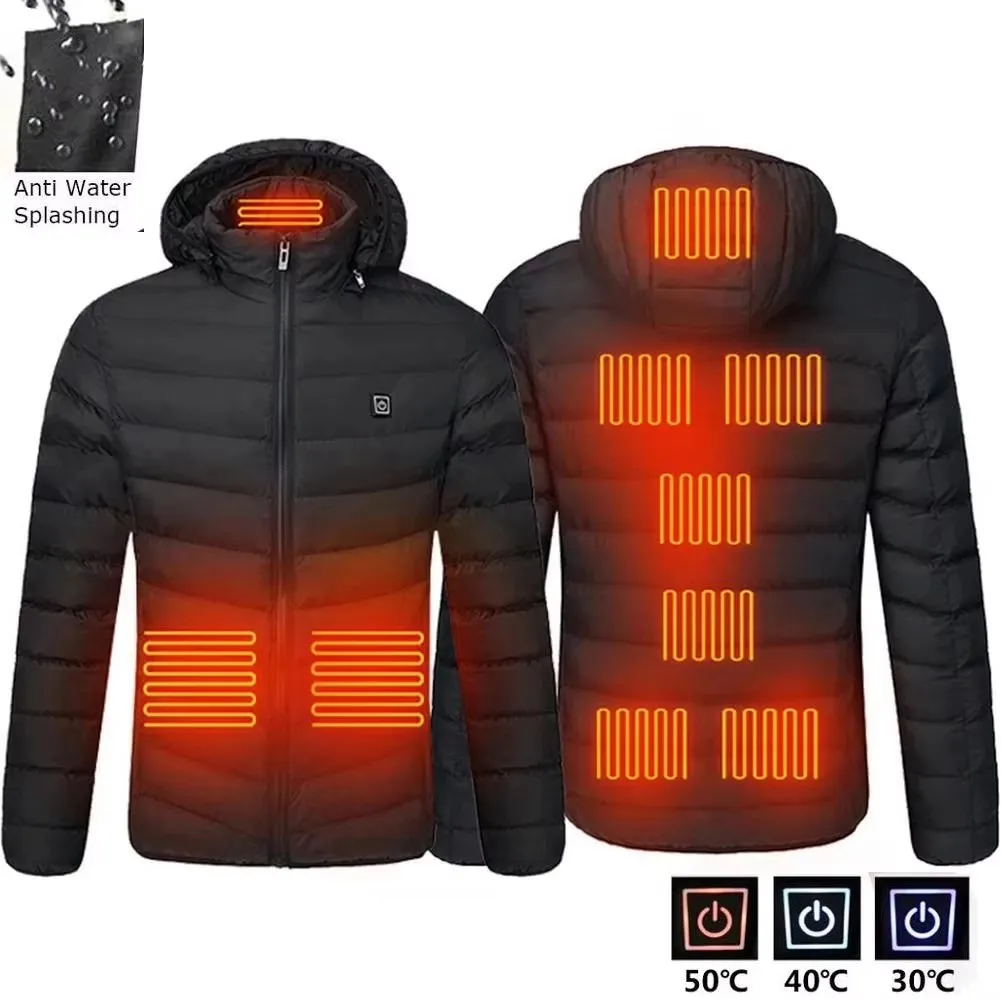 Men Heated Jacket USB Winter Outdoor Electric Heating Male Bobojaco Warm Sprots Thermal Coat Clothing Heatable Men's Parka - Image 4