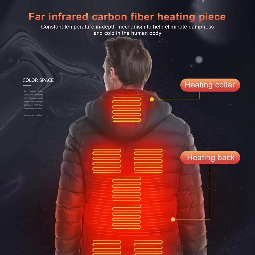 Men Heated Jacket USB Winter Outdoor Electric Heating Male Bobojaco Warm Sprots Thermal Coat Clothing Heatable Men's Parka - Image 5