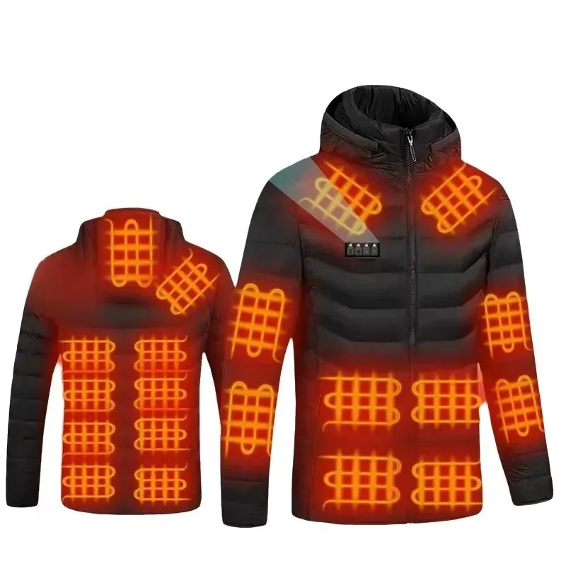 Men Heated Jacket USB Winter Outdoor Electric Heating Male Bobojaco Warm Sprots Thermal Coat Clothing Heatable Men's Parka