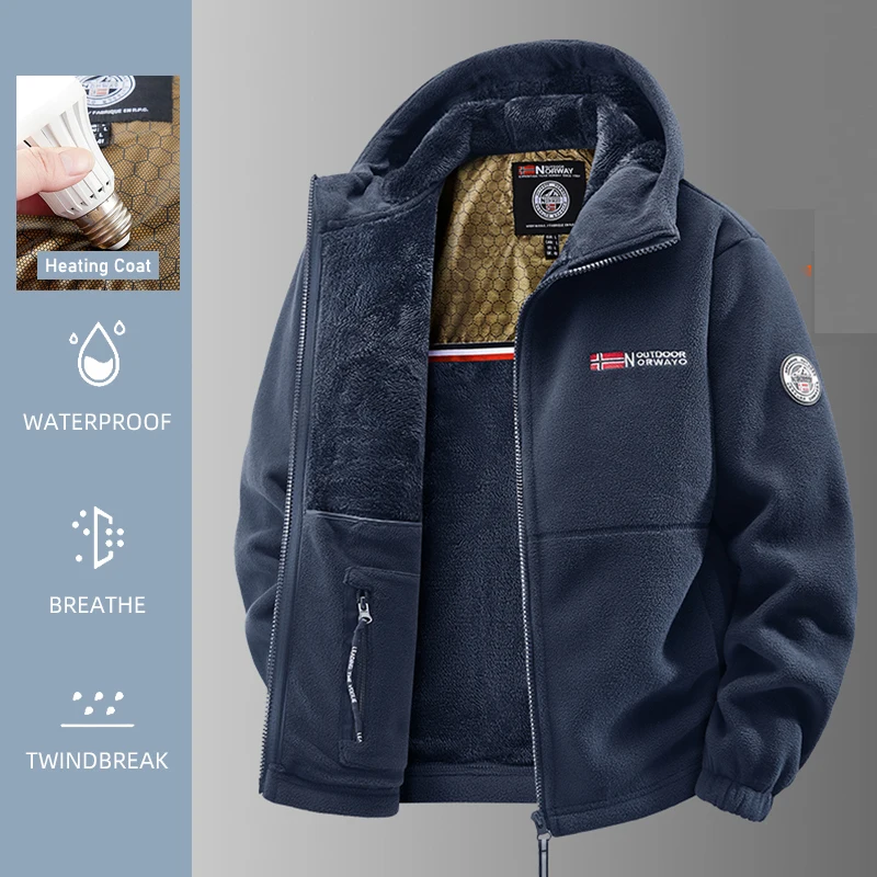 Men Heated Jacket Winter Polar Fleece Jacket Men Thermal Fleece Tactical Sports Coat Militar Softshell Hiking Outdoor Army Jacke - Image 2