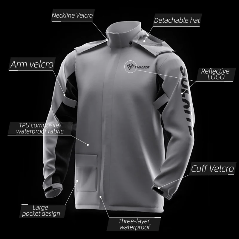 Men Motorcycle Raincoat Motorbike Rain Suit Moto Raincoat Rain Coat Jacket Pants Biker Rain Set Waterproof Motorcyclist Women - Image 3