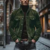 Men Retro Corduroy Work Jacket Long Sleeve Button Down Casual Streetwear Coat For Daily Spring Autumn Outerwear