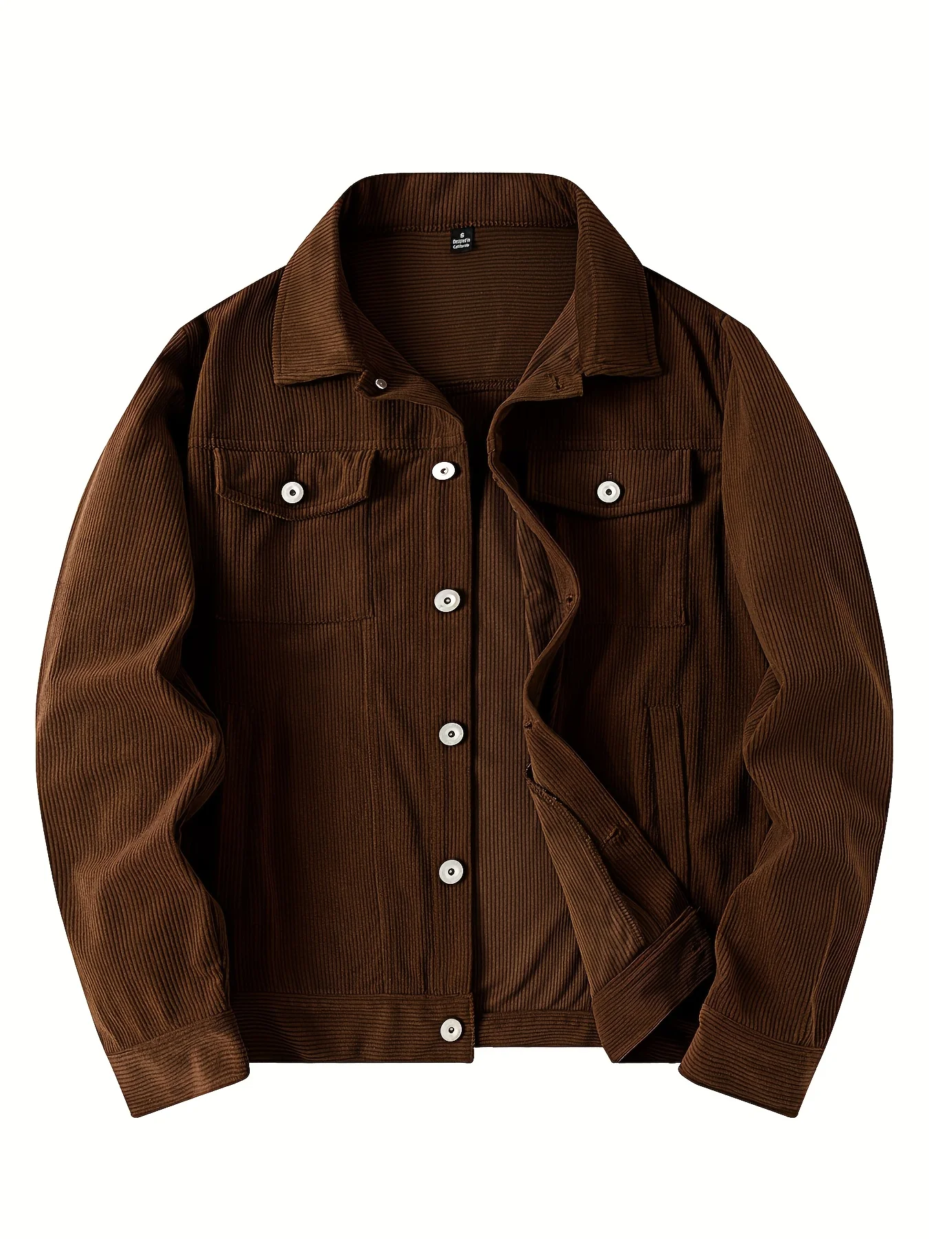 Men Retro Corduroy Work Jacket Long Sleeve Button Down Casual Streetwear Coat For Daily Spring Autumn Outerwear - Image 6