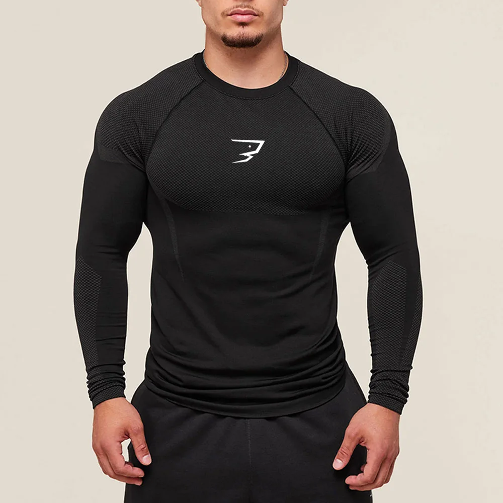 Men Running Compression T-shirt Short Sleeve Sport Tees Gym Fitness Sportshirts Male Jogging Tracksuit Homme Athletic Shirt Tops - Image 5