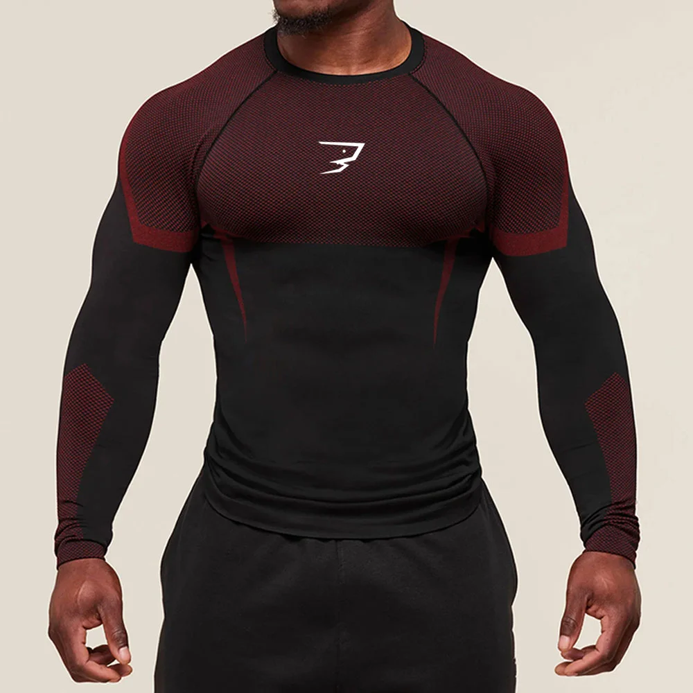 Men Running Compression T-shirt Short Sleeve Sport Tees Gym Fitness Sportshirts Male Jogging Tracksuit Homme Athletic Shirt Tops - Image 3