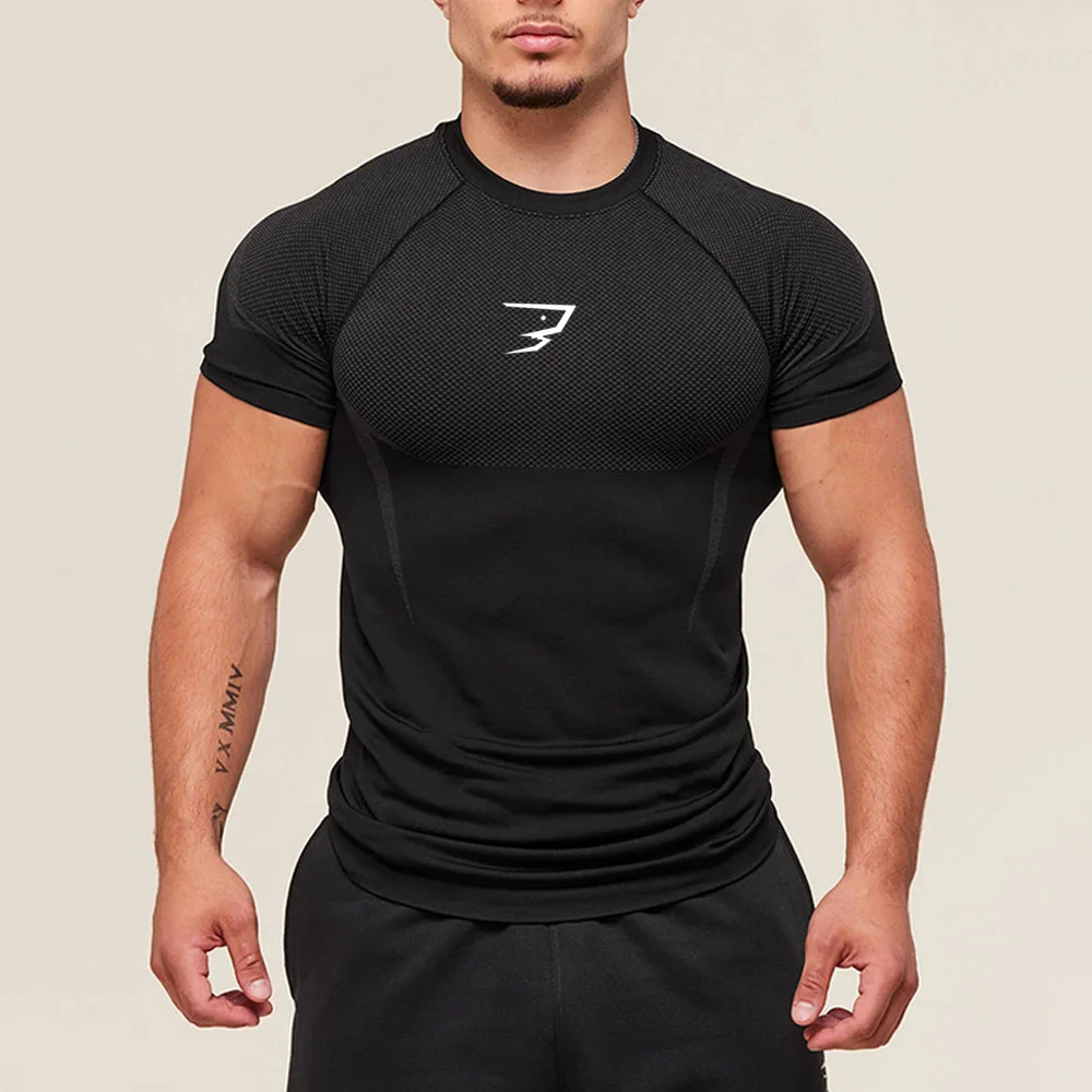Men Running Compression T-shirt Short Sleeve Sport Tees Gym Fitness Sportshirts Male Jogging Tracksuit Homme Athletic Shirt Tops - Image 6
