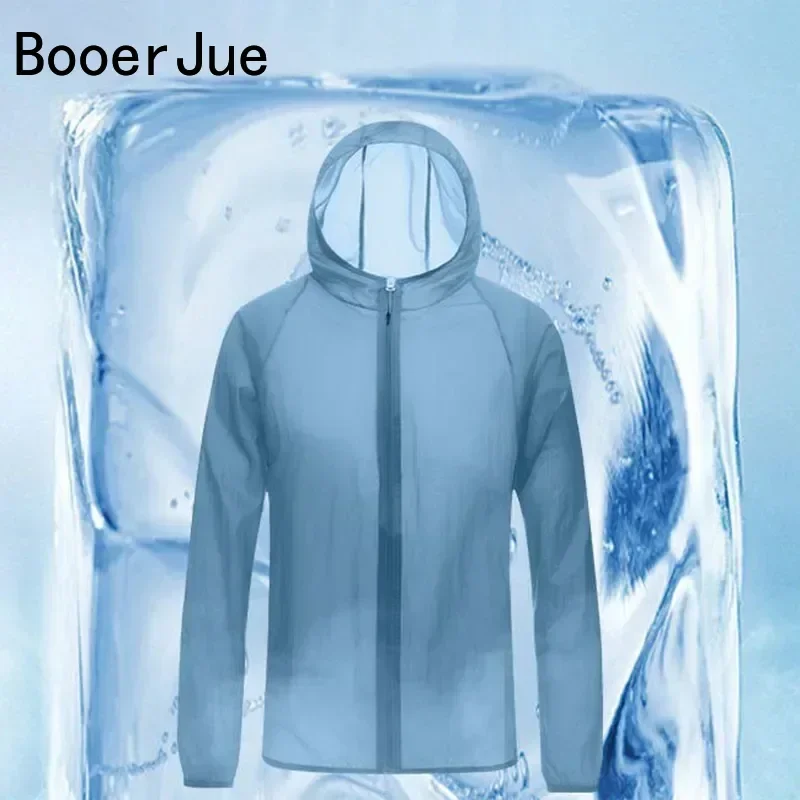 Men Summer Thin Sun Protection Jacket Outdoor Hiking Sports Running Zipper Hooded Loose Casual UV-proof Breathable Cycling Coats - Image 6