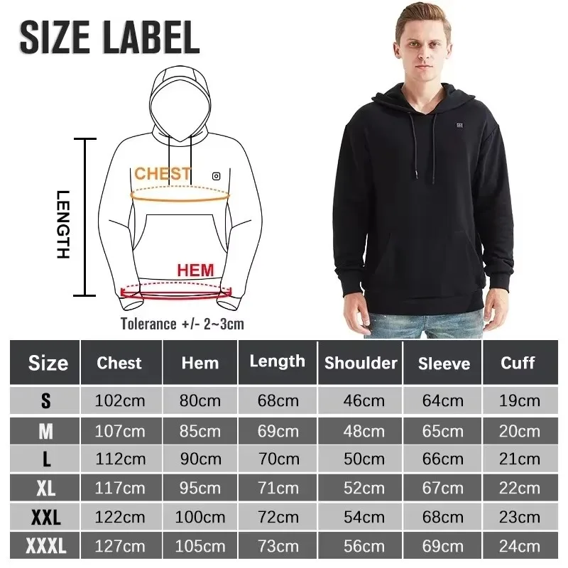 Men USB Heating Hoodies Men Vintage Gothic Heated Jacket Long Sleeve Streetwear Loose Coats Harajuku Sweatshirts - Image 6