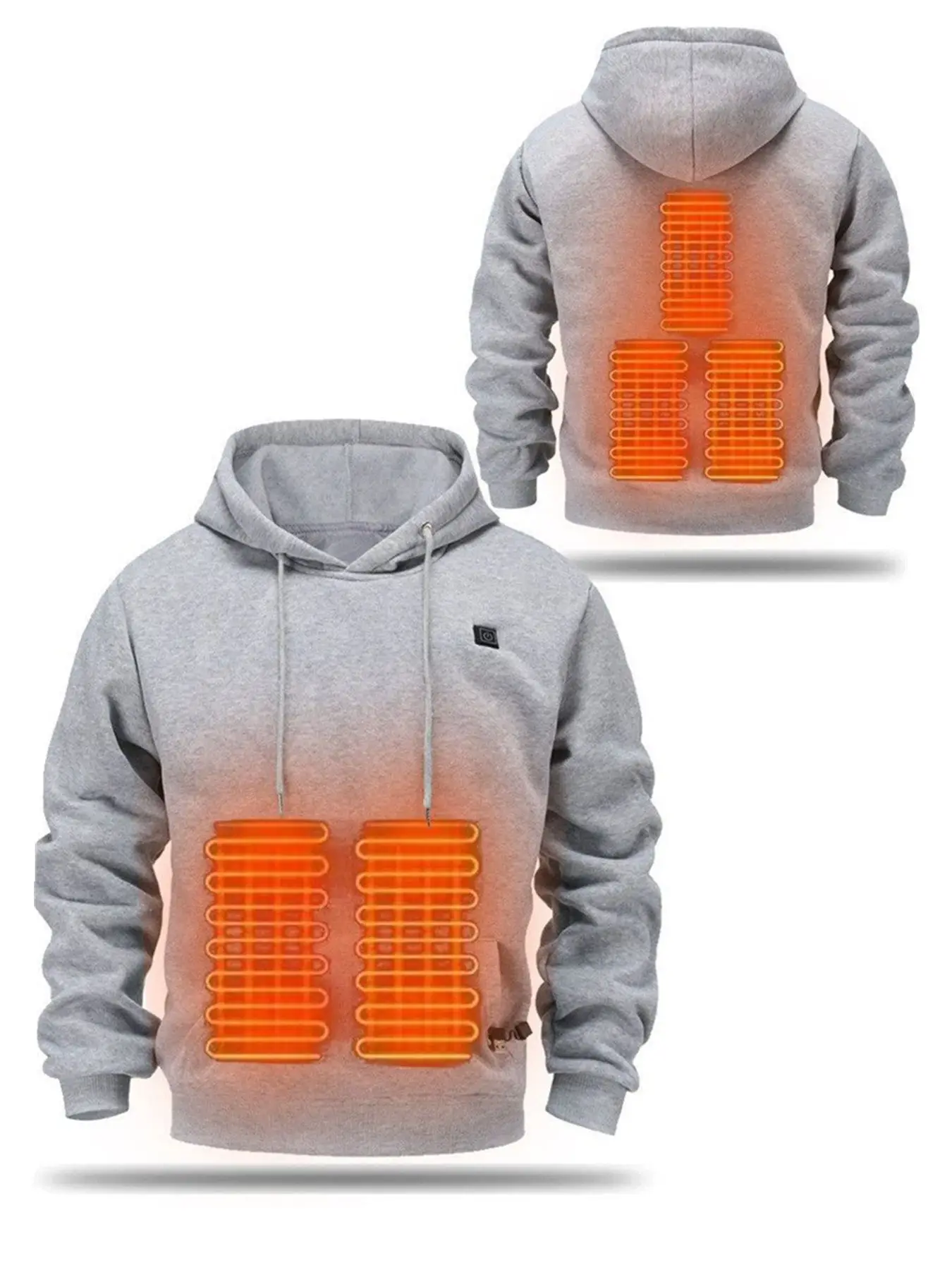 Men USB Heating Hoodies Men Vintage Gothic Heated Jacket Long Sleeve Streetwear Loose Coats Harajuku Sweatshirts - Image 3