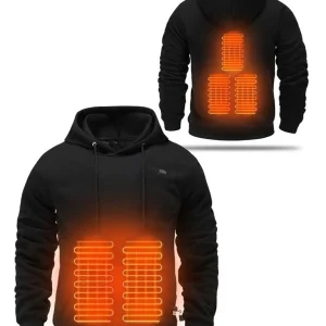 Men USB Heating Hoodies Men Vintage Gothic Heated Jacket Long Sleeve Streetwear Loose Coats Harajuku Sweatshirts